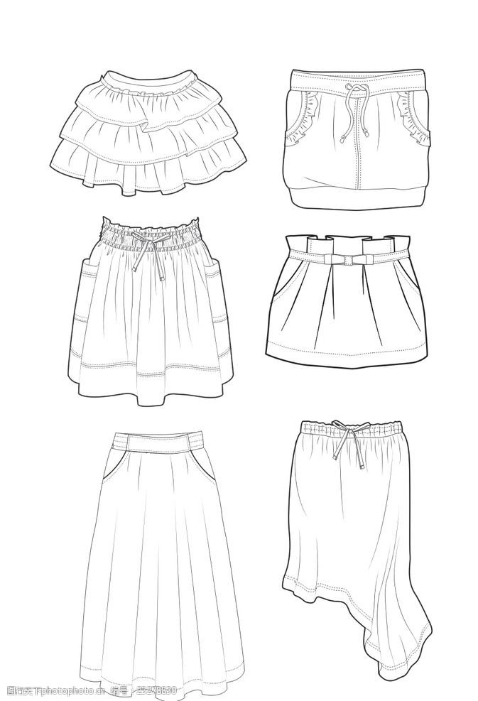 服裝矢量圖線稿圖片素材 時尚設計者的創意基石